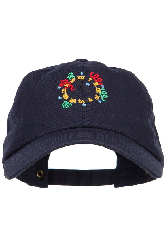 Clock with Decorations Embroidered Unstructured Cap - Navy OSFM