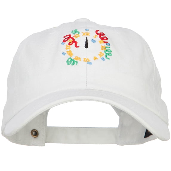 Clock with Decorations Embroidered Unstructured Cap - White OSFM