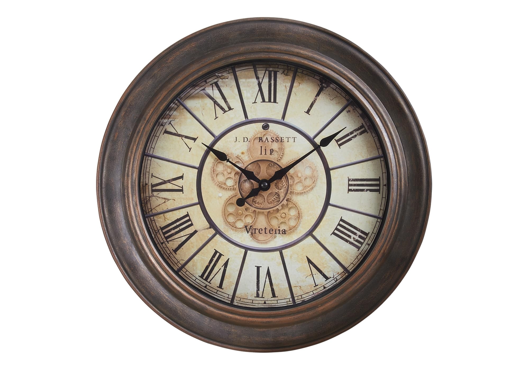Clocks - 15" Round - Wall Clock - Antique Brown - Transitional