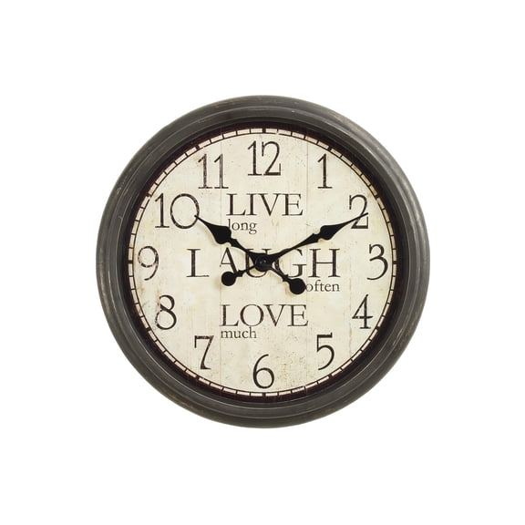 Clocks - 16" Round - Wall Clock - Antique Brown - Transitional