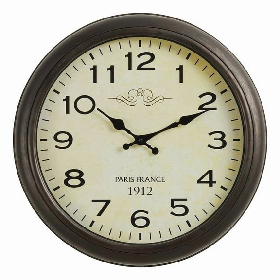 Clocks - 16" Round - Wall Clock - Antique Brown - Transitional
