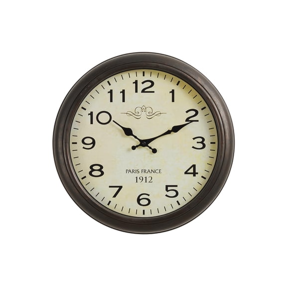 Clocks - 16" Round - Wall Clock - Antique Brown - Transitional