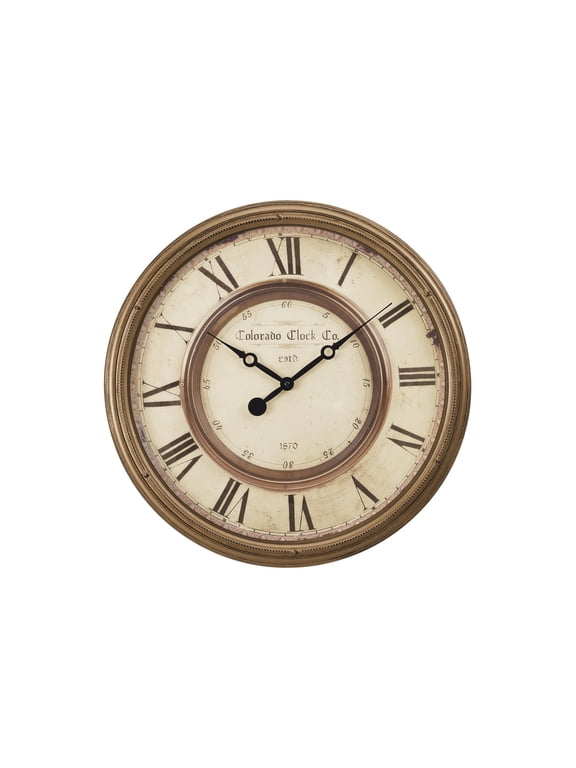 Clocks - 20" Round - Wall Clock - Antique Brown - Transitional