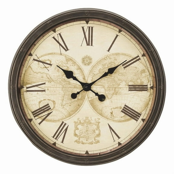 Clocks - 20" Round - Wall Clock - Antique Brown - Transitional