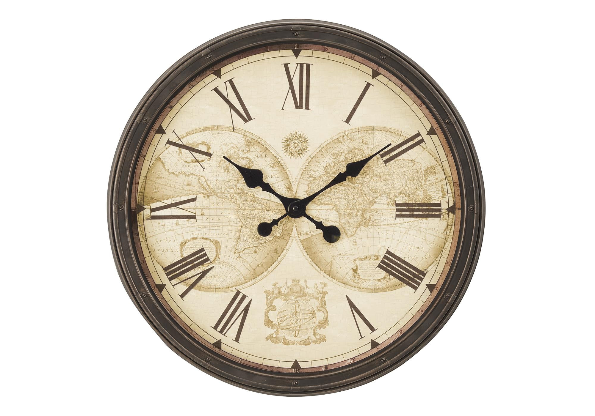 Clocks - 20" Round - Wall Clock - Antique Brown - Transitional