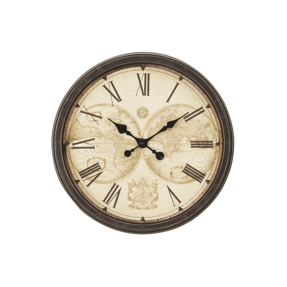 Clocks - 20" Round - Wall Clock - Antique Brown - Transitional