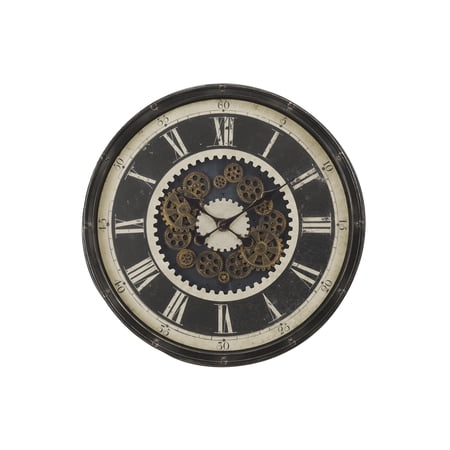 Clocks - 30" Round - Gear Mechanism - Large Oversized - Wall Clock - Brown