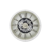 Clocks - 30 Round - Gear Mechanism - Large Oversized - Wall Clock - White