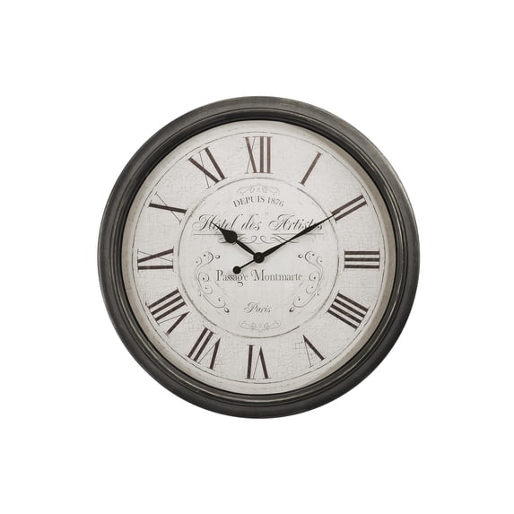 Clocks - 30" Round - Large Oversized - Wall Clock - Brown - Transitional