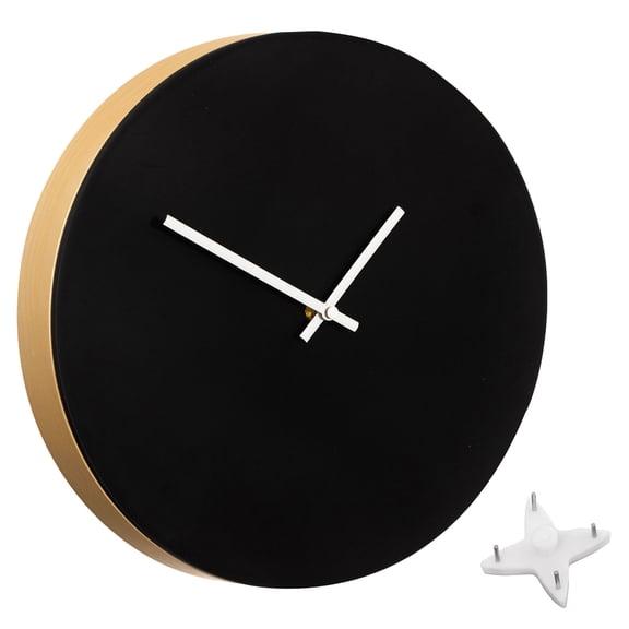 Clockswise 12-Inch Modern Minimalist DIY Wall Clock Blank Wooden Dial Decorative Timepiece with Paintable Surface for Creative Customization Personalized Home Decor and Craft Projects, Black