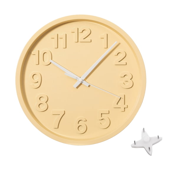 Clockswise 12-Inch Modern Minimalist Round Plastic Wall Clock Bold Arabic Numerals Analog Display Step Movement Easy-to-Read Timepiece for Living Room Kitchen Office Bedroom Wall Decor