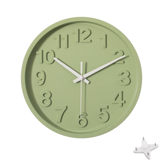 Clockswise 12-Inch Modern Minimalist Round Plastic Wall Clock Bold Arabic Numerals Analog Display Step Movement Easy-to-Read Timepiece for Living Room Kitchen Office Bedroom Wall Decor