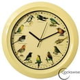 thumbnail image 1 of Clockswise 12" Round Decorative Singing Bird Wall Clock Battery-Operated with Wild Nature Sounds Hourly Chime and Non-Ticking for Home Office Kitchen Dining Bedroom Classroom and Living Spaces, Yellow, 1 of 8