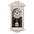 thumbnail image 1 of Clockswise Vintage Grandfather Wood-Looking Plastic Pendulum Decorative Battery-Operated Wall Clock Brown, for Office, Home Decor, Living Room, Kitchen, or Dining Room, White, 1 of 2