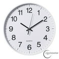 thumbnail image 1 of Clockswise White 14-In Analog Clock – Silent, Non-Ticking for Wall Battery-Operated Perfect for Home Office, Farmhouse Kitchen, Entryways, Dining Rooms and Bedroom Decor, School and Bathroom Clock, 1 of 8