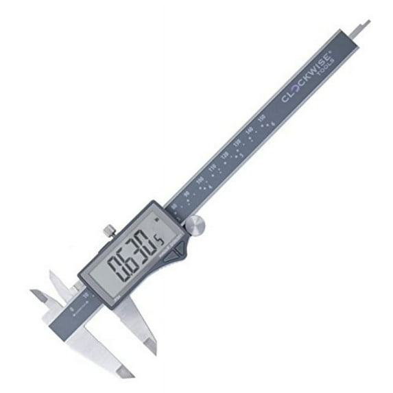Clockwise Tools DCLR-0605 Stainless Steel LCD Screen Digital Caliper
