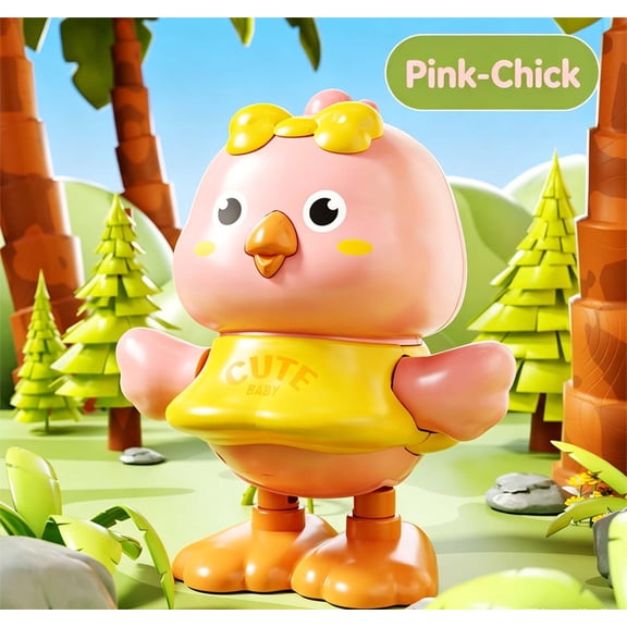 Clockwork Chicken Toy Winding Walking Chicken Educational Interactive Toy for Toddlers Infants Early Learning Cute Pull Along Toy No Batteries Required Safe ABS Material Smooth Edges B