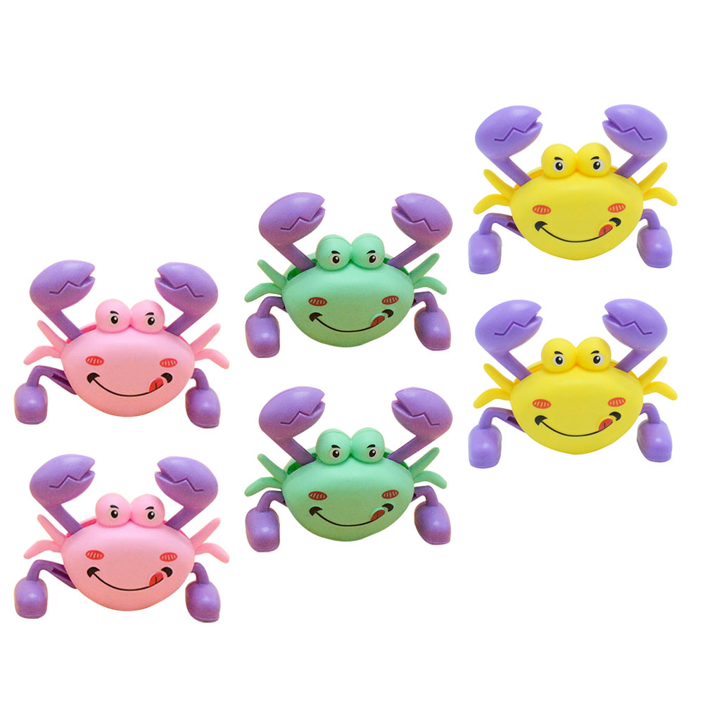 Clockwork Crab Cartoon Children Toys Crawling Baby Reptisoil Animal Wind up Crabs 6 Pcs