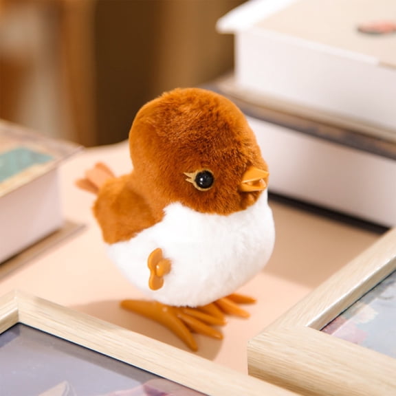 Clockwork Jumping Sparrow Toy Wind Up Bird For Kids Novelty Spring Toy Simulation Plush Animal Children Play