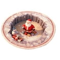 thumbnail image 1 of Clode Christmas 3D Rug Circular Carpets with Various Christmas Bring A Visual and Three Sense Of Depth To People Actually It's A Two Plane Tan Knit Blanket, 1 of 4
