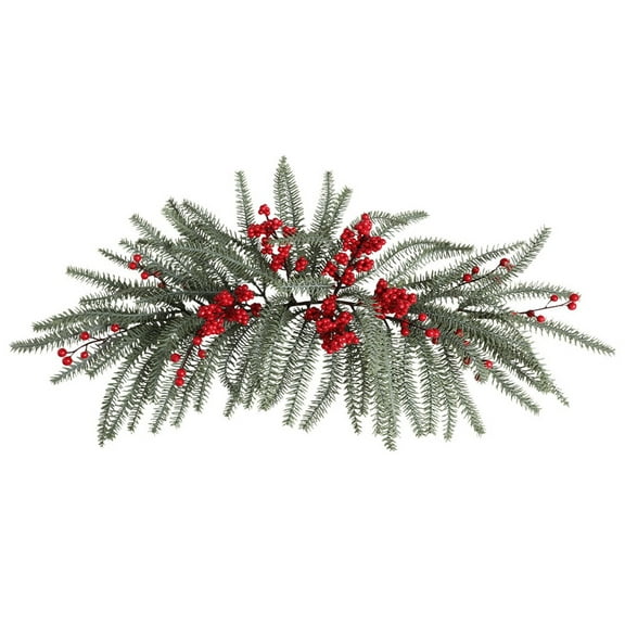 Clode Christmas Door Hanging Vine with Pinecones and Red Berries Christmas Wreath Christmas Window & Home Decoration Ornament Tropical Artificial Flowers
