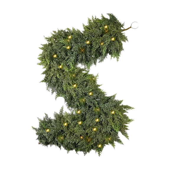 Clode Christmas Garland Artificial Cedar Needles Greenery Seasonal Garland for Christmas TV Cabinet Winter Holiday Indoor Outdoor Decoration Artificial Flowers for Indoors