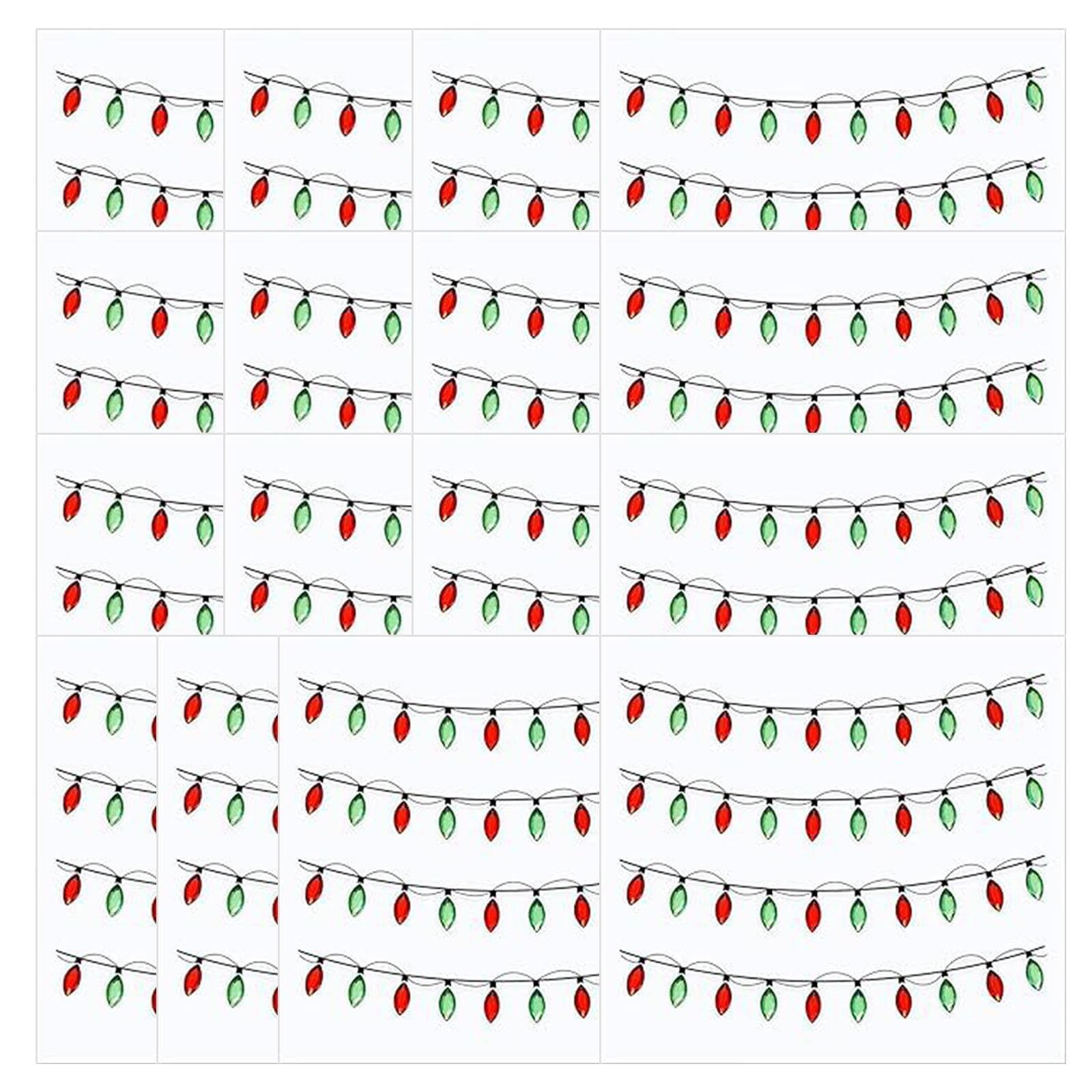 Clode Christmas Lights Stickers for Crafts 32PCS Christmas Light Embellishment 3D Stickers Gem Border Sticker Lights Glitter Adhesive Decals for Xmas Crafts Scrapbooks Decoration