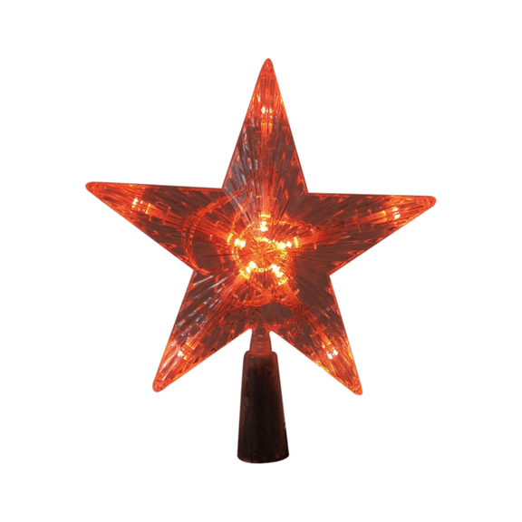 Clode Christmas Tree Topper with LED Light Five Pointed Star Tree Topper Plug In for Xmas New Year Lighted Christmas Tree Decoration Event Table Cover