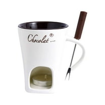 Clode Fondue Mugs Fondue Coffee Cup with fork and Candle Melting Mug for Christmas Mugs