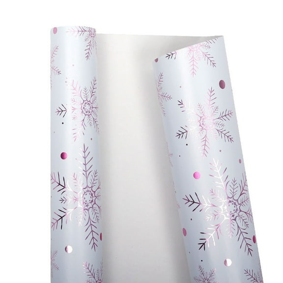 Clode Large Size Rolled Aluminum Foil Wrapping Paper Christmas with Snowflake & Letter Prints for Packaging Wrapping Paper Small