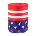 Clode Patriotic Wired Ribbon 4th of July Red White Stripe Glitter ...