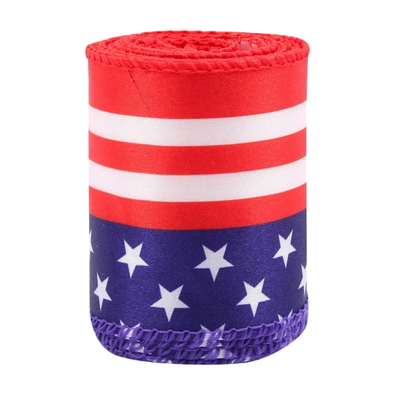 Clode Patriotic Wired Ribbon 4th of July Red White Stripe Glitter ...