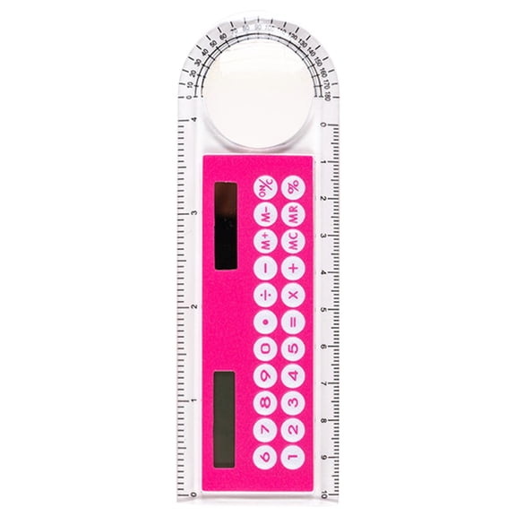 Clode Transparent Ruler Calculator with Magnifier Student School Electronics Calculators Attractive Rolling Tape Measure Wheel Digital