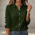 thumbnail image 1 of ClodeEU Button Down Shirts for Women,Long Sleeve Business Shirt Casual Blouse for Work Army Green,Womens Plus S, 1 of 5