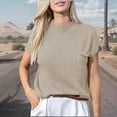 thumbnail image 1 of ClodeEU Fall Short Sleeve Sweater for Women,Crewneck Slim Fit T Shirts,Knit Tops Fashion Clothing Beige,Womens Plus XL, 1 of 6