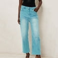 thumbnail image 1 of ClodeEU High Rise Cropped Wide Leg Jeans for Women,Loose Fit Trendy Jeans Button Pocket Green,Womens Plus XL, 1 of 1