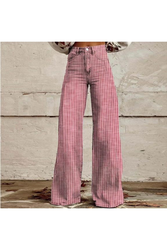 High Rise Wide Leg Jean For Women ,Trendy Baggy Jeans Butts Lifting Cute Curvy Jean Pink,Womens Plus M