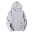 thumbnail image 1 of ClodeEU Hooded Sweatshirt For Women,Long Sleeve Crewneck Solid Pullovers With Pocket Gray,Womens Plus L, 1 of 7