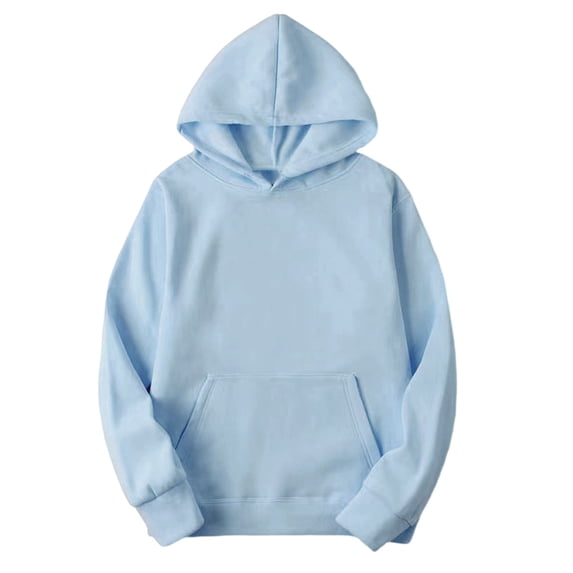 ClodeEU Hooded Sweatshirt For Women,Long Sleeve Crewneck Solid Pullovers With Pocket Light Blue,Womens Plus XL