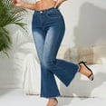 thumbnail image 1 of ClodeEU Jeans for Women,High Waisted Bell Bottom Jeans,Stretchy Skinny Jeans,Trendy Slim Fit Trousers Blue,Womens Plus S, 1 of 8