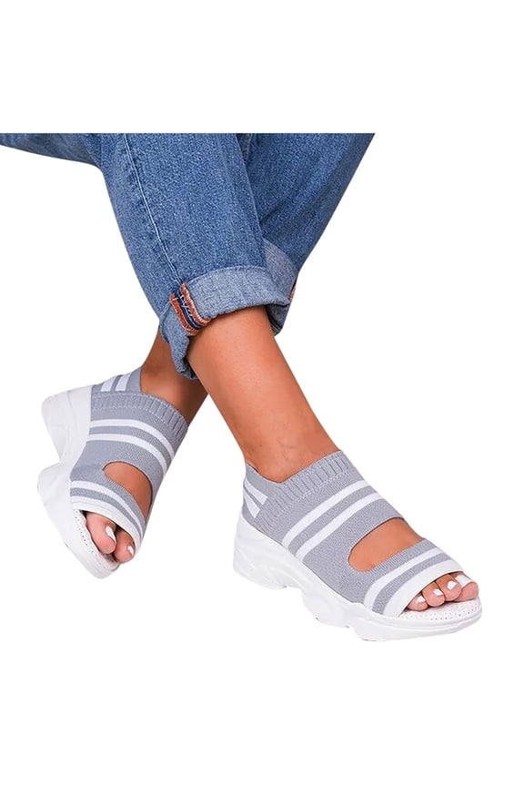 Ladies Summer New Open-toed Wedge High-Heel Casual Sndals