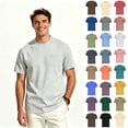 thumbnail image 1 of ClodeEU Men's Crew Neck Short Sleeve T-Shirt with Chest Pocket,Mens Regular Fit Everyday Layering Pocket Tee,Big and Tall Gray,Size S-4XL, 1 of 6