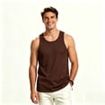 thumbnail image 1 of ClodeEU Men's Crewneck Ribbed Knit Sleeveless Tank Top ,Big and Tall Brown,Size L-4XL, 1 of 8