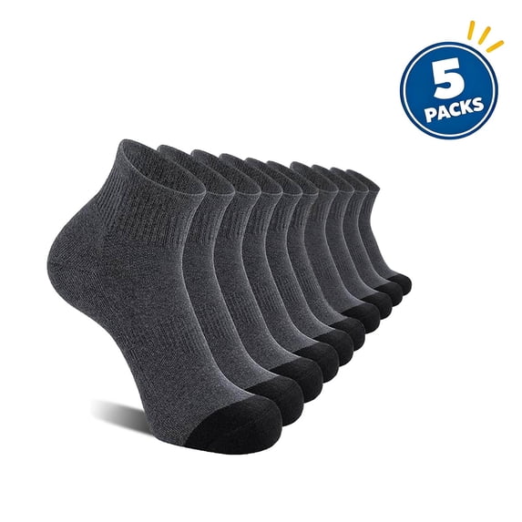 ClodeEU Men's Cushioned Ankle Athletic Socks 5 Pairs Pack, Breathable Socks, Moisture-Wicking Cushion Sock, 5-Pack