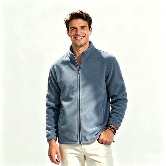 ClodeEU Men’s Full Zip Jacket with Long Sleeve, Midweight Stand Collar Outerwear Jackets Coats,Big and Tall ,Size S-3XL