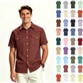 thumbnail image 1 of ClodeEU Men's Western Short Sleeve Dual Chest Flap Pocket Button Down Shirt,Big and Tall ,Size S-5XL, 1 of 4