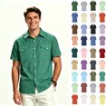 thumbnail image 1 of ClodeEU Men's Western Short Sleeve Dual Chest Flap Pocket Button Down Shirt,Big and Tall ,Size S-5XL, 1 of 4