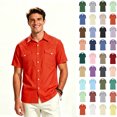 thumbnail image 1 of ClodeEU Men's Western Short Sleeve Dual Chest Flap Pocket Button Down Shirt,Big and Tall ,Size S-5XL, 1 of 4