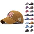 thumbnail image 1 of ClodeEU USA American Flag Embroidered Adjustable Baseball Cap, USA Letter Embroidery Trends Baseball Cap, 1 of 9