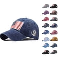 thumbnail image 1 of ClodeEU USA American Flag Embroidered Adjustable Baseball Cap, USA Letter Embroidery Trends Baseball Cap, 1 of 6